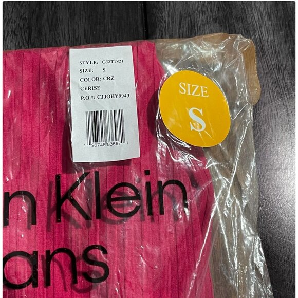 Calvin Klein Jeans Women's Long Sleeve Turtleneck Top - Cerise, Size S, New - Picture 6 of 8